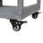 Kitchen Island Fir Wood Prep Station Lockable Kitchen Cart with Stainless Top-629545297