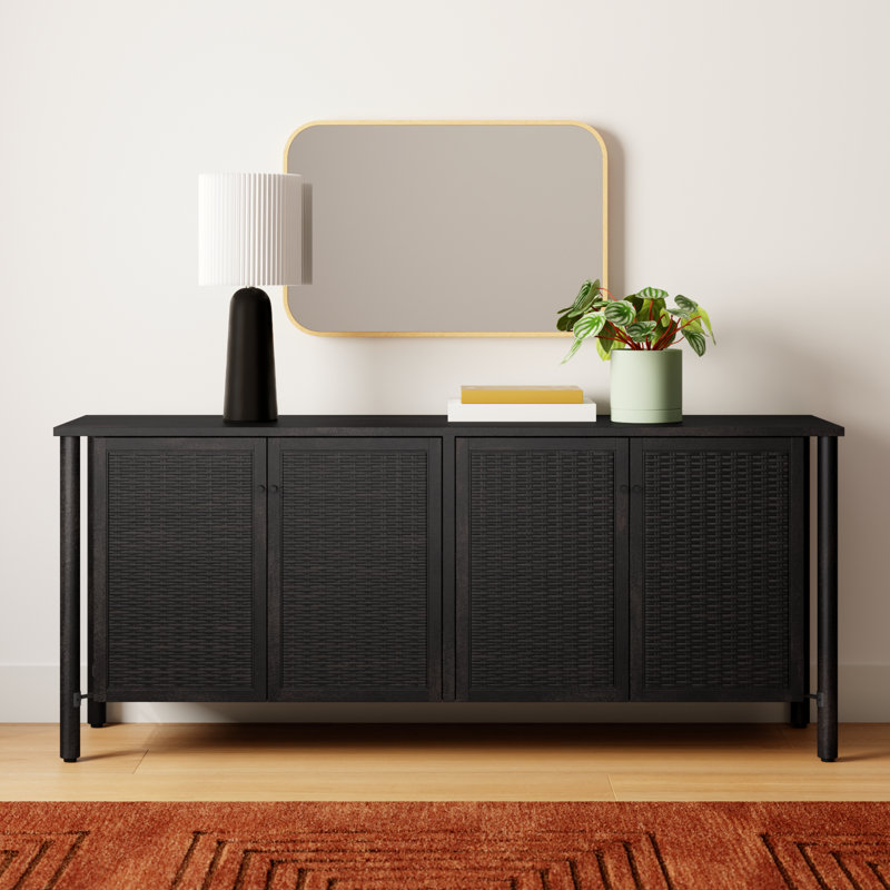Abbey 74'' Solid Wood Sideboard, Black