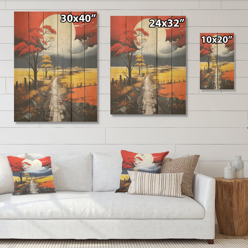 Clair de lune des prairies des Prairies - Art sur bois de pin naturel, H 20 po x l 10 po