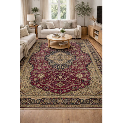 Tapis oriental floral fait à la main 10 x 13 pi