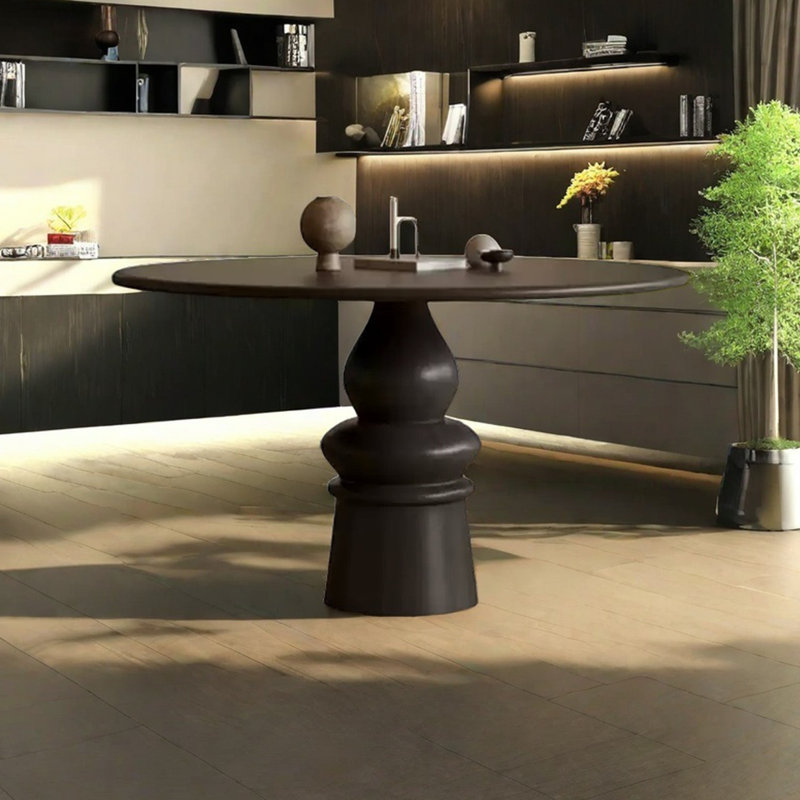 Table de salle à manger ronde de style médiéval, H 29,52 po x L 47,24 po x l 47,24 po