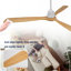 Ventilateur de plafond moderne 72 pouces avec 3 lumières à DEL à intensité variable et 3 lumières à DEL-489207701-489207696-489207703