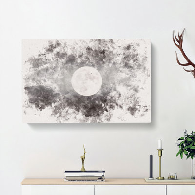 Full Moon At Dusk - Wrapped Canvas