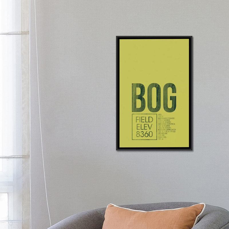 «BOG Air trafic Control, Bogota, Colombie» par 08, impression sur toile, H 26 po x l 18 po x P 1,5 po, Toile encadrée noire