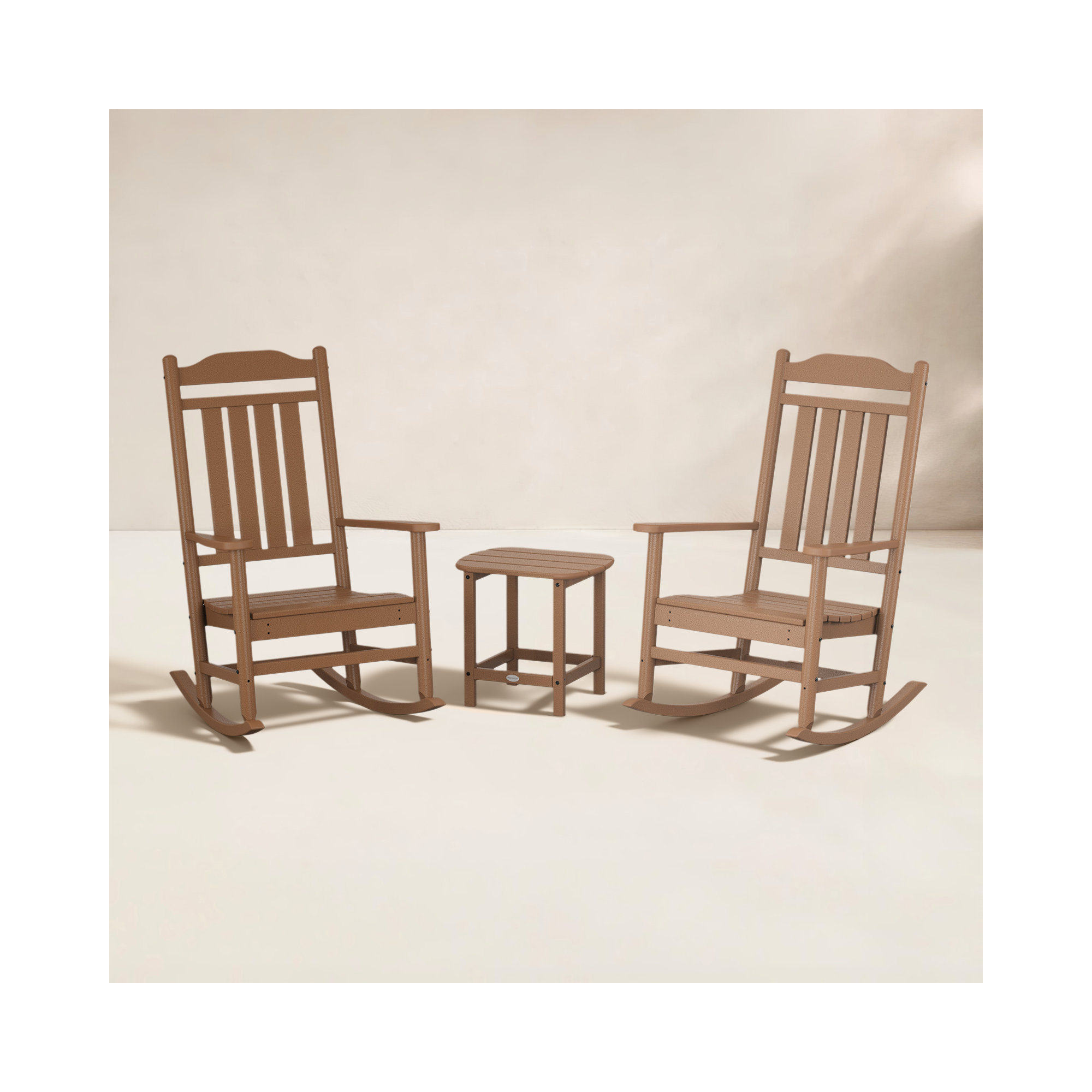 Country Living by POLYWOOD Legacy Rocking Chair 3-Piece Set, Teak
