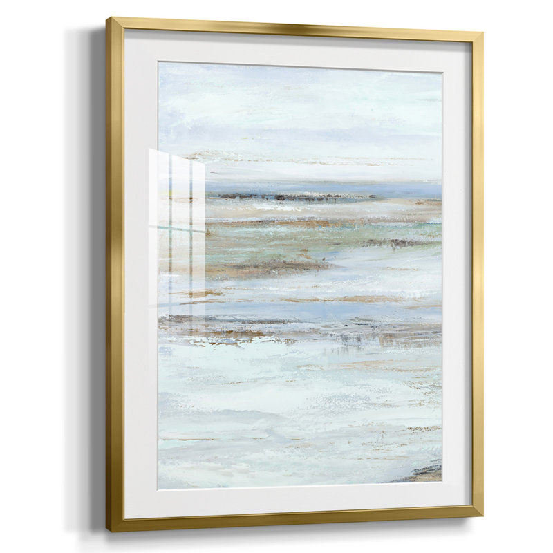 Marécage brumeux I - toile encadrée, Papier avec cadre doré, 20" H x 16" W