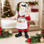 11"H Christmas Polyresin Santa Chef Figurine with Gingerbread House