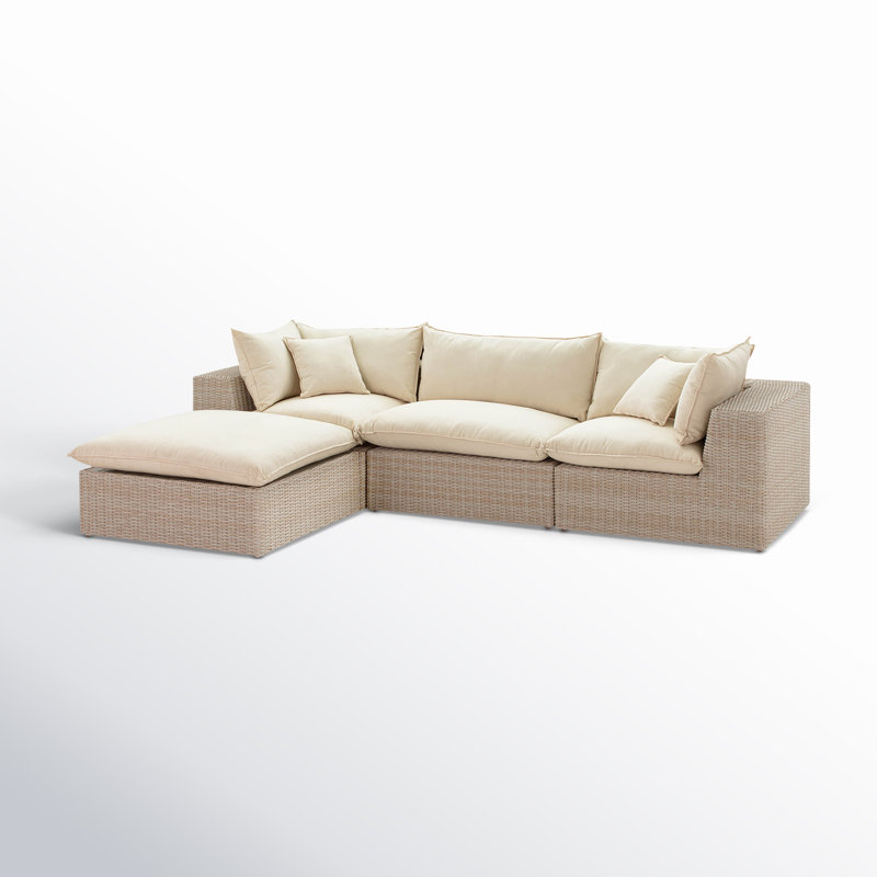Davida 4 - Person Modular Patio Conversation Set with Cushions