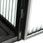 Armoire contemporaine en fer avec trois rangements et verre trempé, noir, pour deux portes modernes, finition noire, différentes pièces de la maison-1509038166