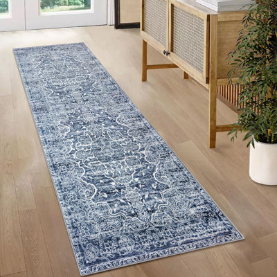 Charlton Home  Area Rug  Machine Washable  Rugs with Rubber Backing for Living Room