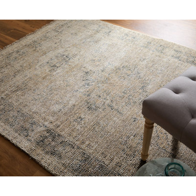 Alberdine Transitional Medallion Handmade Sand Rug