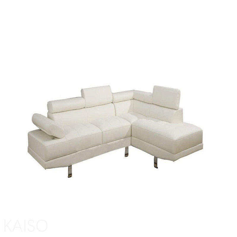 Canapé modulaire en similicuir blanc