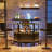 Bar Unit For Liquor, 4 Tier Home Bar Cabinet With Storage Shelves And Footrest, Corner Mini Bar Table With Wine Glass Holder For Home/Kitchen/Bar/Pub, Black