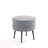 Bailey Mid-Century Modern Woven Polyester Blend Upholstered Wood Ottoman in Gray with Black Legs-2023635551-2023635550