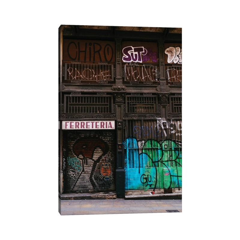 Barcelona Graffiti II by Bethany Young - Print on Canvas, 66.04cm H x 45.72cm W x 3.81cm D, Wrapped Canvas
