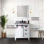 Meuble-lavabo blanc 161,26 lb avec comptoir en quartz gris, robinet et Miroir - Comptoir robuste et attrayant inclus