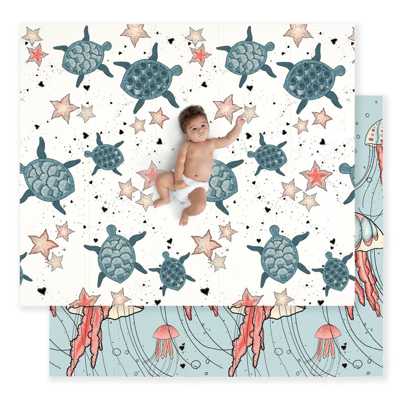 Large Seaside Foam Padded Play Mat with Waterproof Surface