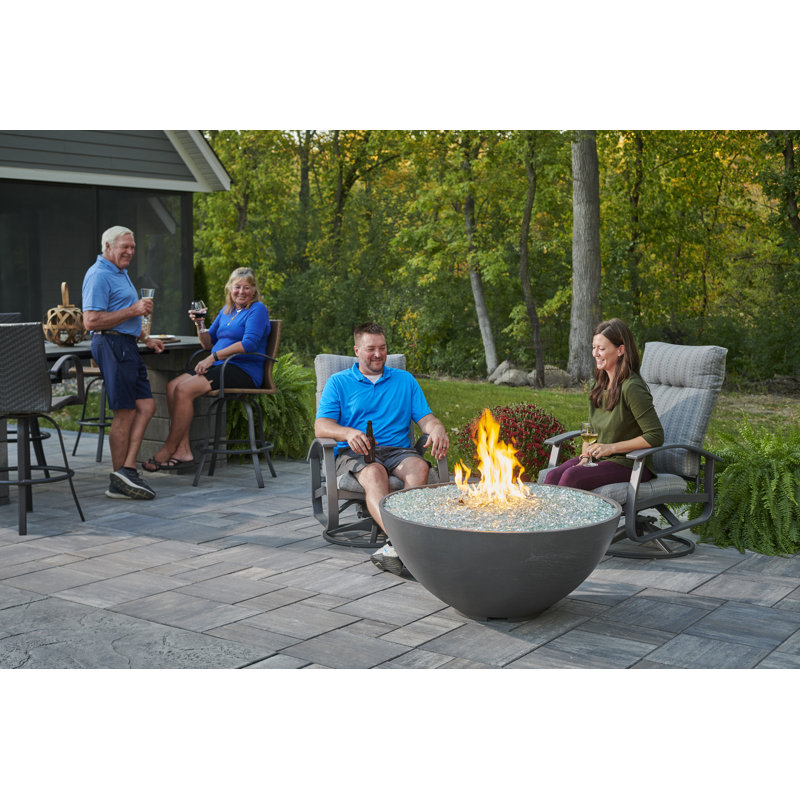 Cove Round Concrete Smokeless Fire Pit Table, Midnight Mist