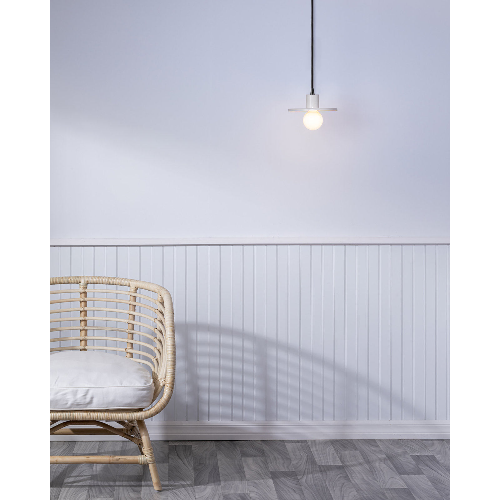 Marlena Single Pendant, Matte White, Matte Black