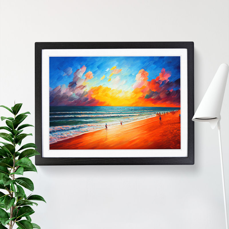 XH1022-1317X Beautiful Beach Vol.1 - Single Picture Frame Print, 46cm H x 64cm W x 2cm D, Black Framed