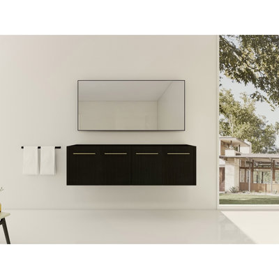 60 Inch(58 11/16'') Wall-mounted Bathroom Vanity (Only the Cabinet Body, No Top Sink)-BVB09160BCT