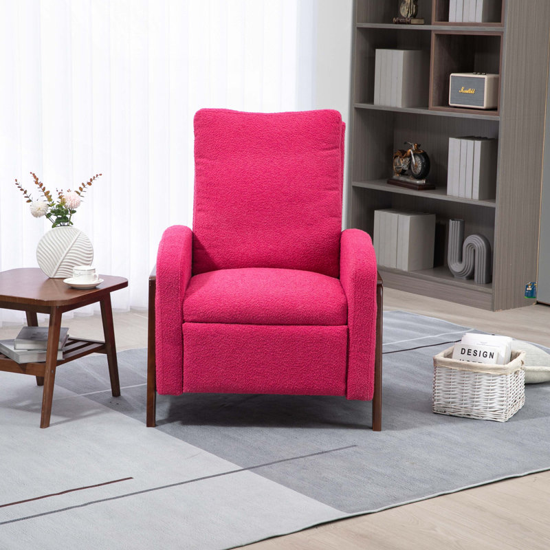 Fauteuil inclinable en tissu Oana, Rose rouge