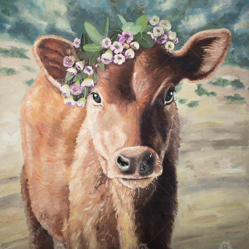 Cute jersey cow - 26"x26" Throw pillow - Poly twill - Print on demand