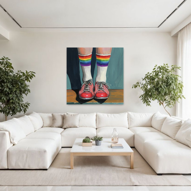 Rainbow Socks Contemporary Art, 48" H x 48" W