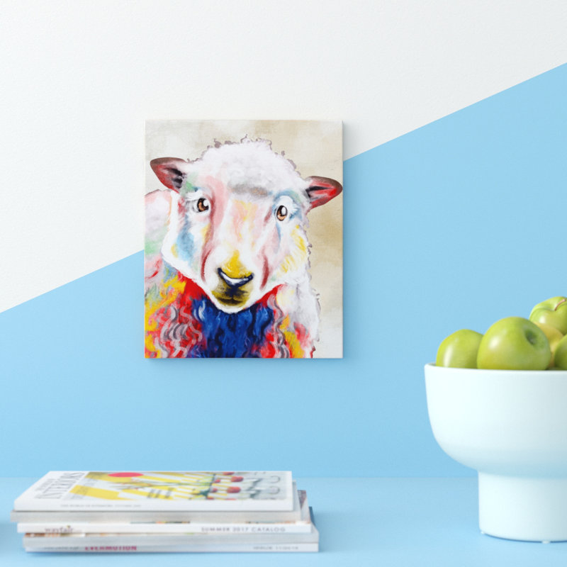 " Color Splash Sheep " Painting Print, 20" H x 16" W x 1.5" D