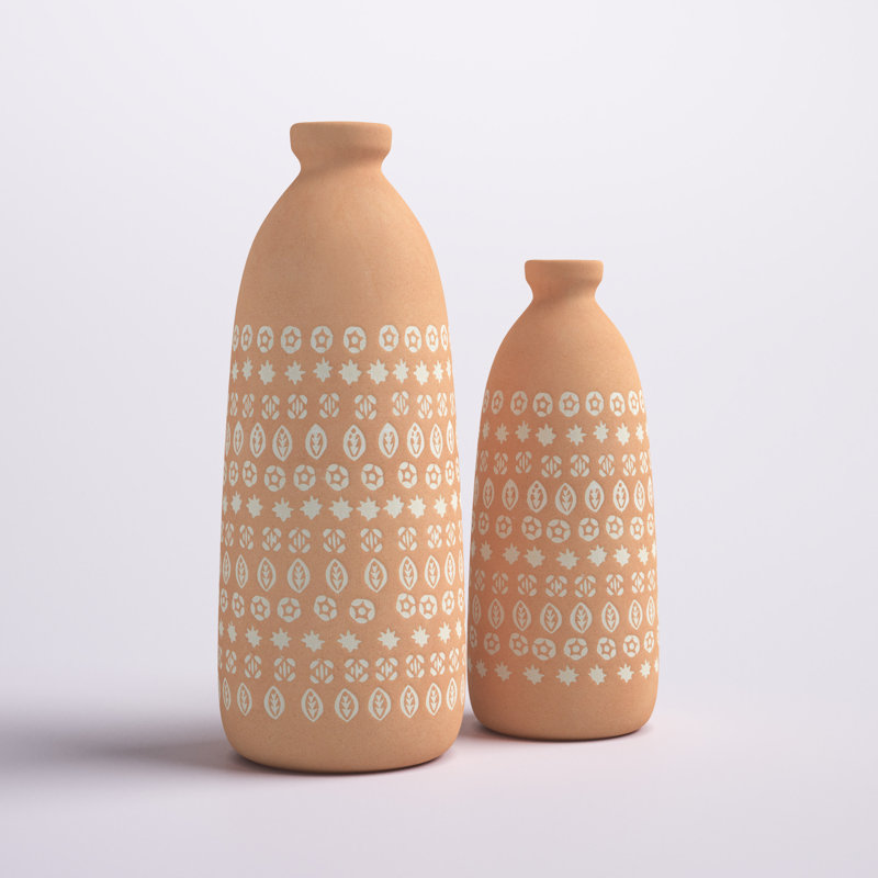 Ensemble de 2 vases de table en grès Eiland, Brun