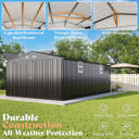 AMERLIFE Outdoor Storage Shed, Huge Metal Shed with 2 Double Hinged ...