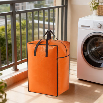  Sacs de rangement pour vêtements Grands sacs de transport, bacs de rangement robustes, bacs de rangement pliables, organisateurs de placard et rangement pour vêtements, chandail, édredon, literie (orange, M)