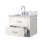 Meuble-lavabo simple blanc 24 po X P 18 po D, dessus en acrylique et robinet-117825107