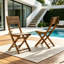 Chaise d'extérieur pliante en bois d'acacia