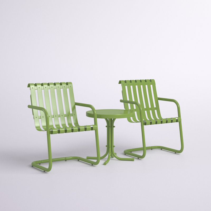 Ensemble de conversation 3 pièces Burley, Satin vert pastel
