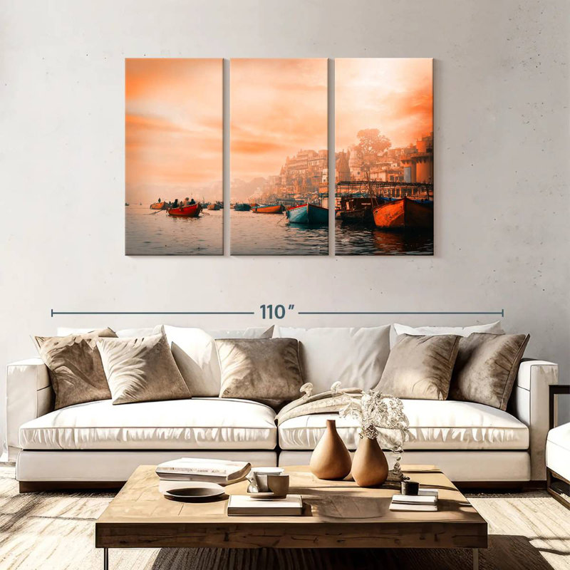 Kavia Varanasi And Ganges River, 48" H x 74" W