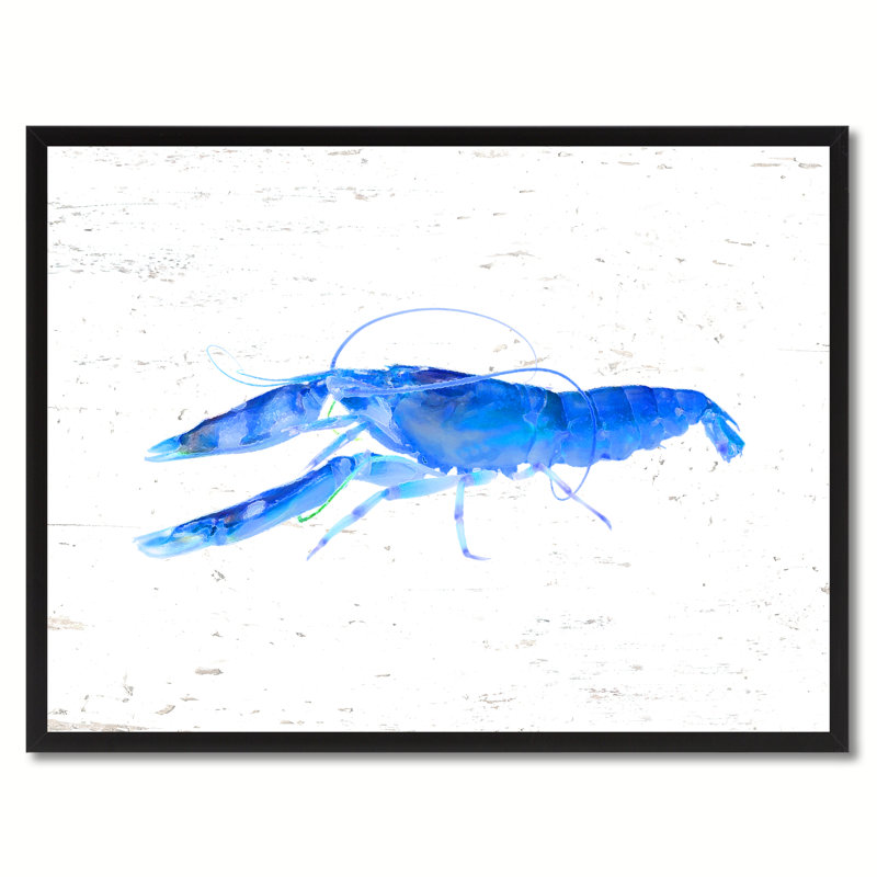 " Blue Shrimp " Painting Print, 28" H x 37" W