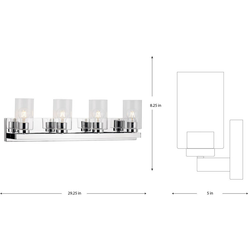 Éclairage pour meuble-lavabo moderne 4 lumières, Blanc