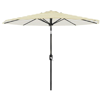 10FT Patio Umbrella with Push Button Tilt & Crank, Outdoor Table Umbrella with 8 Sturdy Ribs, UV Protection Waterproof Canopy for Garden, Pool, Deck & Market Use