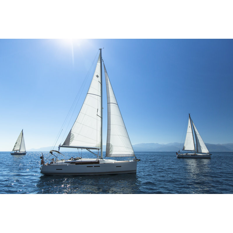 Indira Boats In Sailing Regatta. Sailing. Luxury Yachts. - Wrapped Canvas Print, 30cm H x 46cm W x 3.8cm D