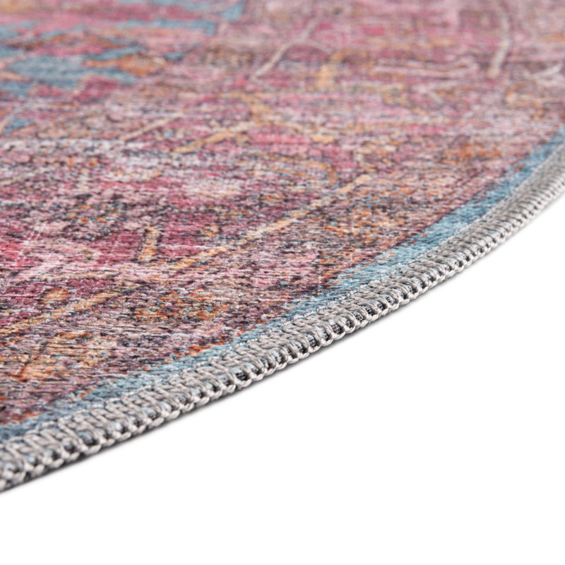 Tapis Hazeltine - bleu antique, Rond 7 pi 3 po