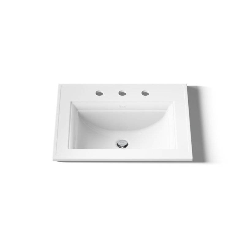 Memoirs® Stately Drop-in Bathroom Sink, White, 8" Centers