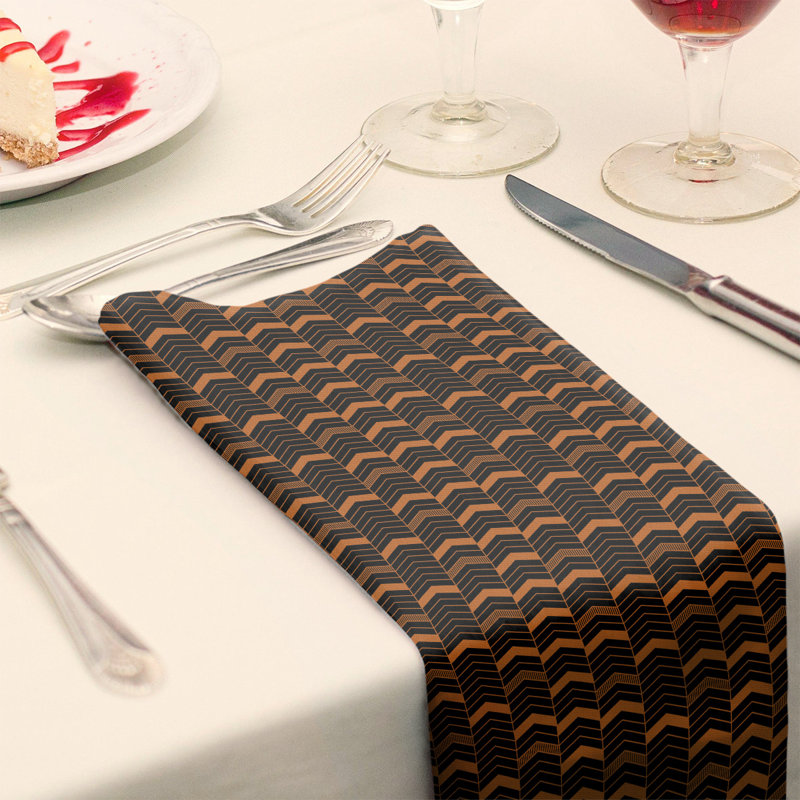 Serviette revêtue de fêtest hol, 10 po x 10 po, Noir / Orange, Polyester
