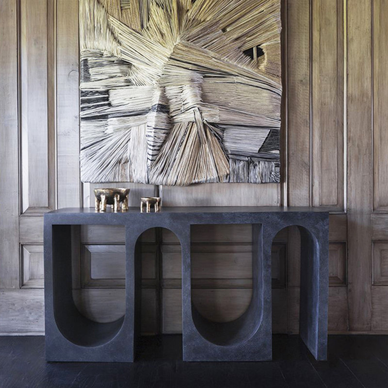 Console en béton gris Wabi Sabi, 70.87"W*13.78"D*33.46"H, Concrete Grey