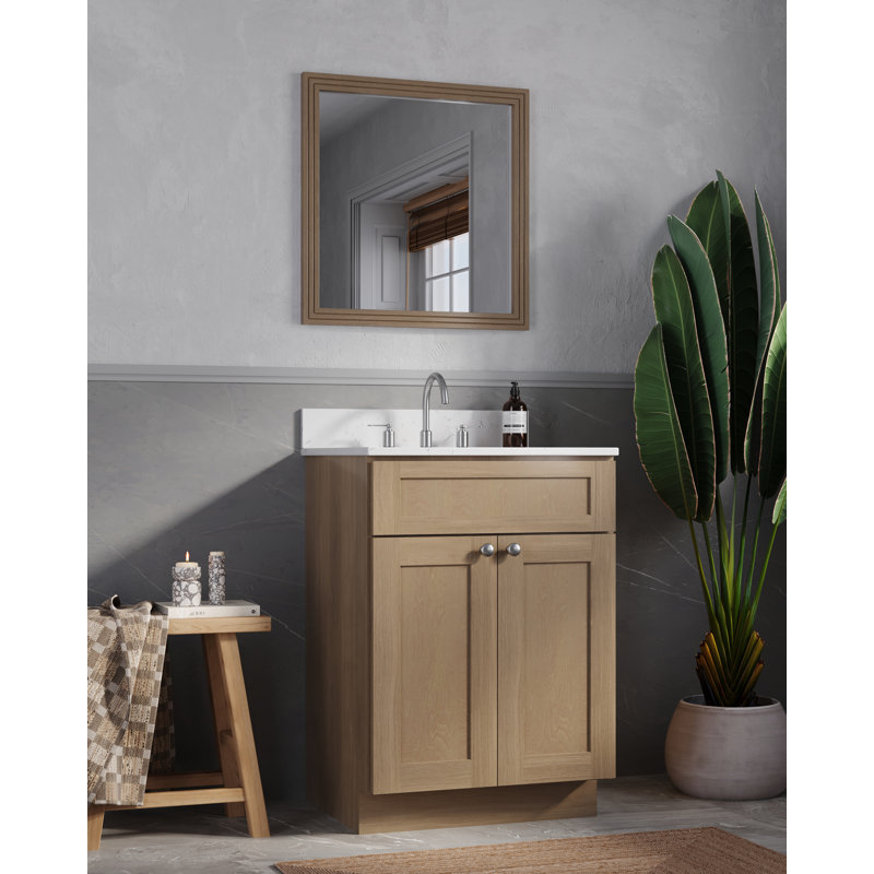 Ensemble de meuble-lavabo simple 24 po Chrisna, Chêne naturel