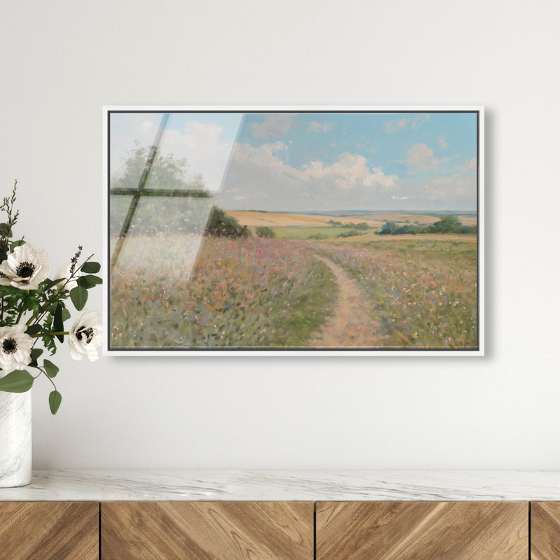 Emerald Pathway High-Gloss Frameless Acrylic Glass Wall Art Landscape & Nature Print by Oliver Gal, Ready to Hang, 15 x 10