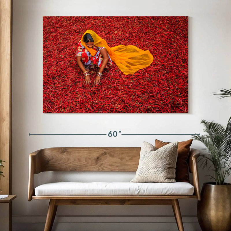 Yarlin Indian Chili Peppers, 34" H x 51" W
