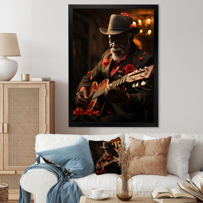 Red Cuban Singer I - Portrait Wall Art Prints