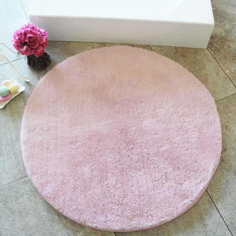 Tapis de bain en acrylique de qualité supérieure, 35,4 po de diamètre | 100% acrylique antibactérien, hauteur des poils de 0,7 à 1,2 po | Dessous antidérapant, lavable à la machine à 86 ° F | Doux, durable et élégant pour la sécurité et le co