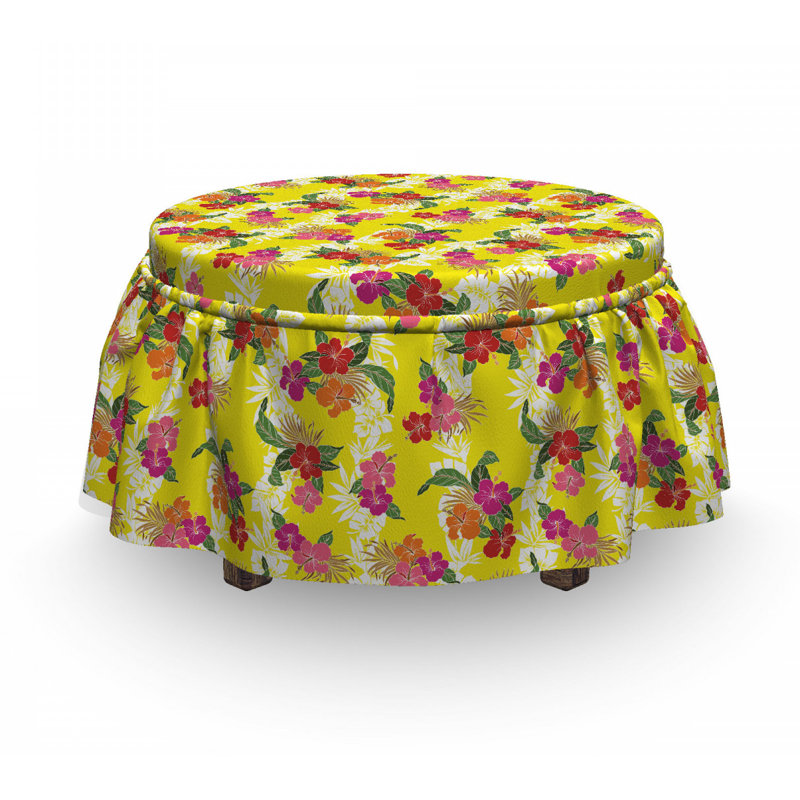 Housse pour tropical fleurs art repose-pieds